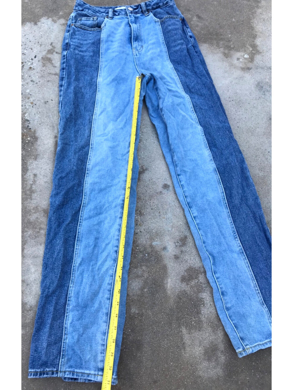 PacSun Washed Blue Patchwork 90’s Boyfriend Jeans size 27 Lite and Medium Wash - Picture 8 of 9
